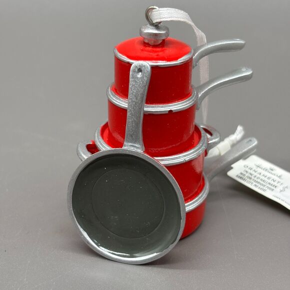 Hallmark Christmas Ornament Red Stacked Pots Pans Chef Cook Gift Holiday Kitchen - Picture 1 of 9